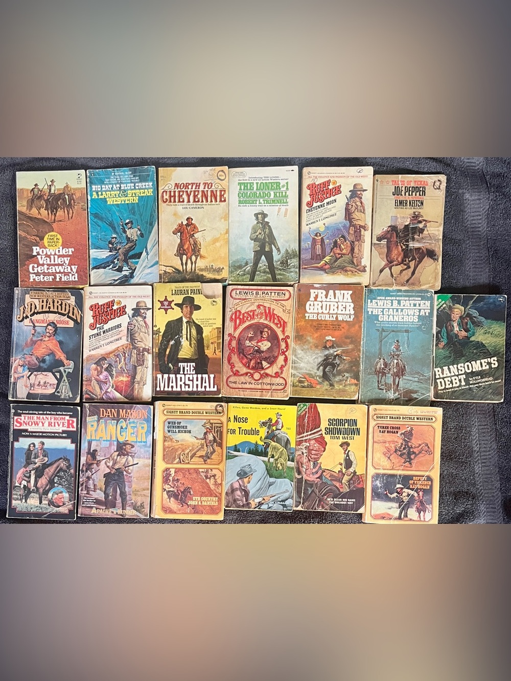 Lot of 19 Vintage Western Paperback Books